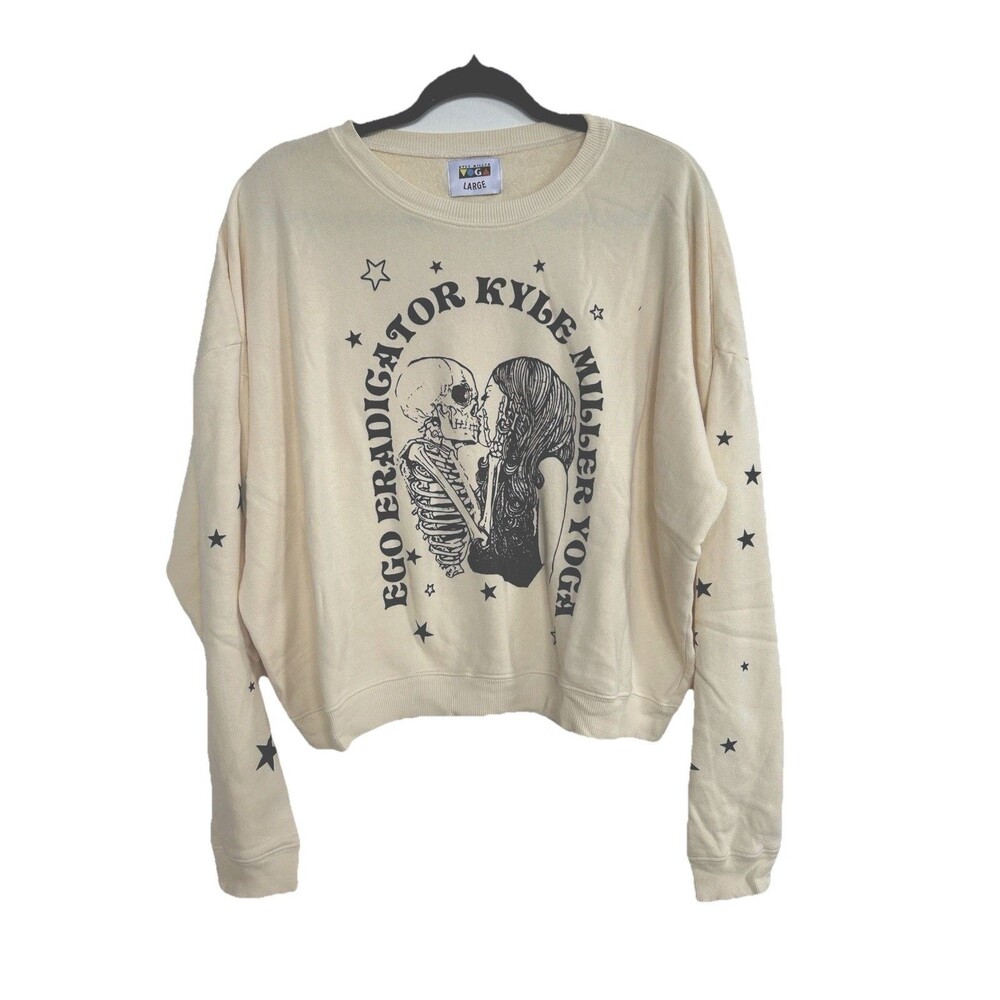 Kyle Miller Yoga Ego Eradicator Cropped Soft Sweatshirt LA Made Gothic Size L